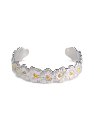 Main View - Click To Enlarge - BUCCELLATI - Blossoms Silver Diamond Bracelet — Size 170