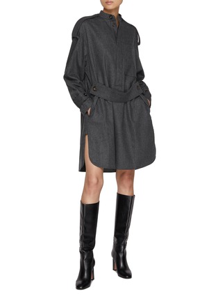 Figure View - Click To Enlarge - SA SU PHI - Oversized Flannel Shirt Dress