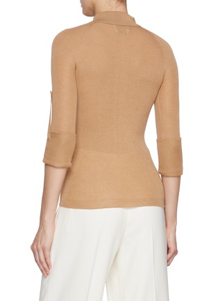 Back View - Click To Enlarge - SA SU PHI - Ribbed Cashmere Silk Polo Top