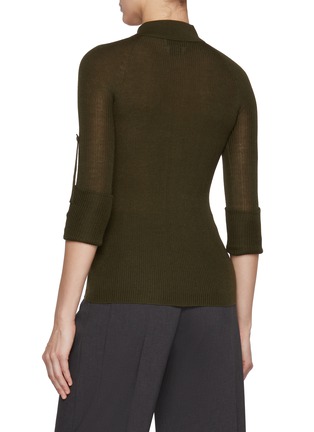 Back View - Click To Enlarge - SA SU PHI - Ribbed Cashmere Silk Polo Top