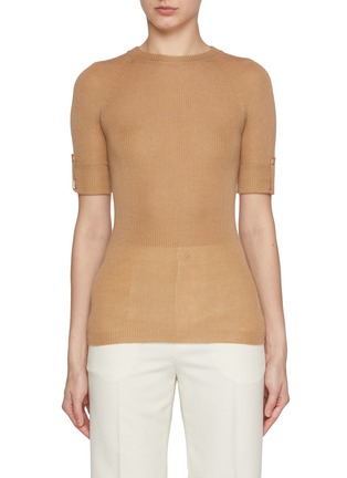 Main View - Click To Enlarge - SA SU PHI - Cuffed Sleeve Cashmere Silk Top