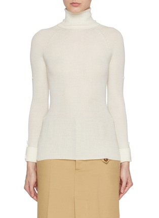 Main View - Click To Enlarge - SA SU PHI - Cuffed Sleeve Cashmere Silk Top