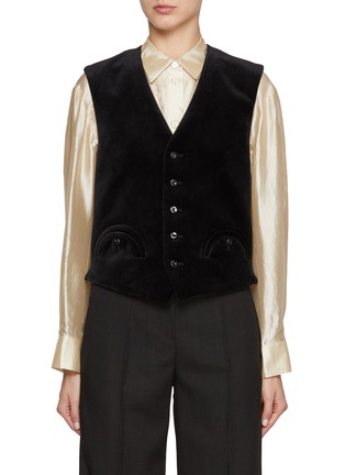 Main View - Click To Enlarge - BLAZÉ MILANO - Jealousy Feral Cotton Velvet Gilet