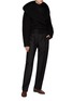 Figure View - Click To Enlarge - GIA STUDIOS - Shawl Lapel Cropped Wool Blend Jacket