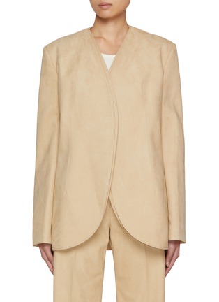 Main View - Click To Enlarge - GIA STUDIOS - Faux Suede Tulip Blazer