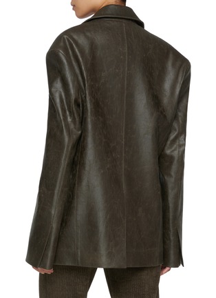 Back View - Click To Enlarge - GIA STUDIOS - Oversized Faux Leather Blazer