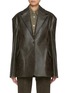 Main View - Click To Enlarge - GIA STUDIOS - Oversized Faux Leather Blazer