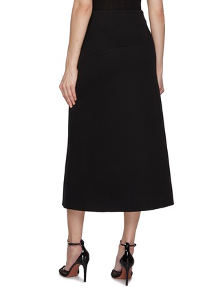 Back View - Click To Enlarge - GIA STUDIOS - A-Line Cotton Blend Midi Skirt