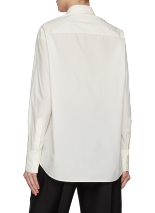 Back View - Click To Enlarge - GIA STUDIOS - Point Collar Cotton Blend Shirt