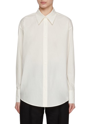 Main View - Click To Enlarge - GIA STUDIOS - Point Collar Cotton Blend Shirt