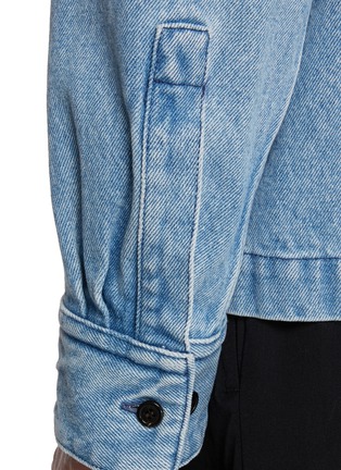  - DRIES VAN NOTEN - Light Wash Denim Sleeve Leather Jacket