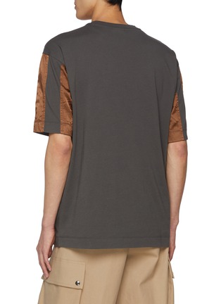 Back View - Click To Enlarge - DRIES VAN NOTEN - Crewneck Striped Cotton Cupro T-Shirt