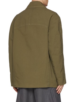 Back View - Click To Enlarge - DRIES VAN NOTEN - Water Repellent Garment Dyed Cotton Short Coat