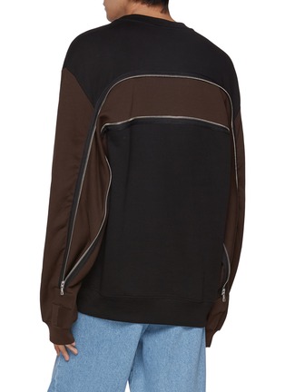 Back View - Click To Enlarge - DRIES VAN NOTEN - Two Tone Cotton Sweatshirt