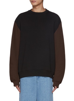 Main View - Click To Enlarge - DRIES VAN NOTEN - Two Tone Cotton Sweatshirt