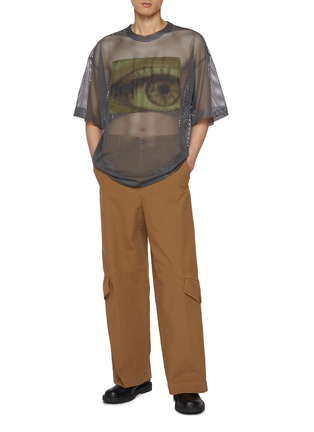 Figure View - Click To Enlarge - DRIES VAN NOTEN - Graphic Print Mesh T-Shirt