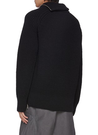 Back View - Click To Enlarge - DRIES VAN NOTEN - Zip Collar Wool Sweater