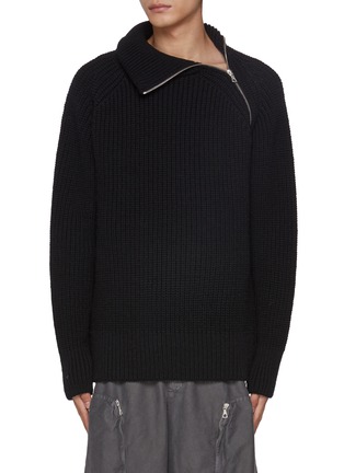 Main View - Click To Enlarge - DRIES VAN NOTEN - Zip Collar Wool Sweater