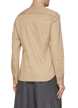 Back View - Click To Enlarge - DRIES VAN NOTEN - Tonal Layered Cotton Shirt