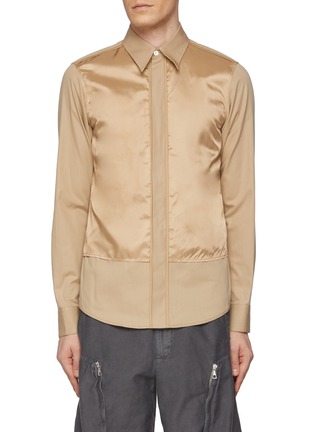 Main View - Click To Enlarge - DRIES VAN NOTEN - Tonal Layered Cotton Shirt