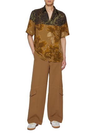 Figure View - Click To Enlarge - DRIES VAN NOTEN - Two Tone Abstract Print Shirt