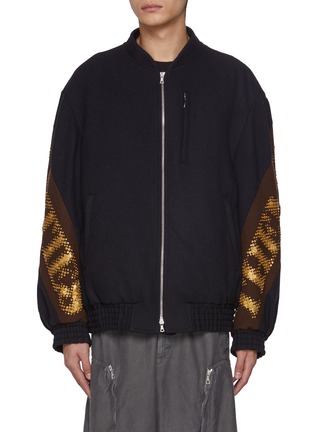 Main View - Click To Enlarge - DRIES VAN NOTEN - Embellished Sleeve Zip Up Jacket