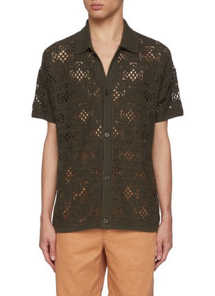 Main View - Click To Enlarge - FRESCOBOL CARIOCA - Angra Clube Raul Crochet Cotton Knit Shirt