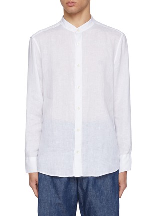 Main View - Click To Enlarge - FRESCOBOL CARIOCA - Jorge Band Collar Linen Shirt