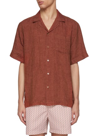 Main View - Click To Enlarge - FRESCOBOL CARIOCA - Angelo Camp Collar Linen Shirt