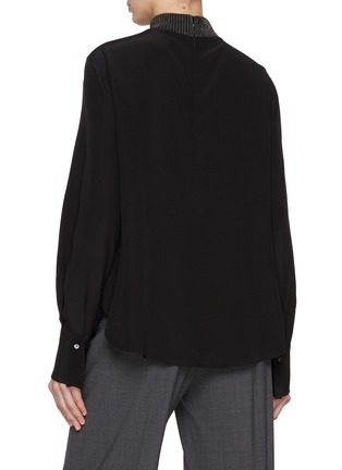 Back View - Click To Enlarge - BRUNELLO CUCINELLI - Monili Collar Silk Blouse