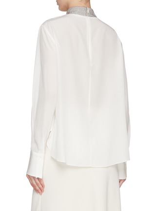 Back View - Click To Enlarge - BRUNELLO CUCINELLI - Monili Collar Silk Blouse