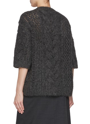 Back View - Click To Enlarge - BRUNELLO CUCINELLI - Cable Knit Sweater