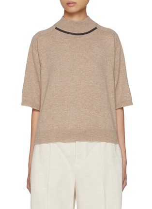 Main View - Click To Enlarge - BRUNELLO CUCINELLI - Monili Neckline Cashmere Sweater