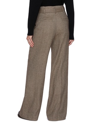 Back View - Click To Enlarge - BRUNELLO CUCINELLI - Belted Herringbone Trousers