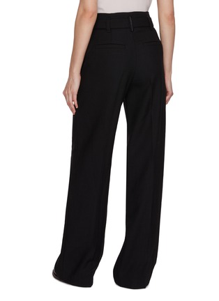 Back View - Click To Enlarge - BRUNELLO CUCINELLI - Belted Wool Trousers