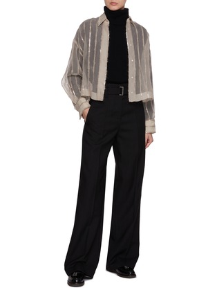 Figure View - Click To Enlarge - BRUNELLO CUCINELLI - Belted Wool Trousers