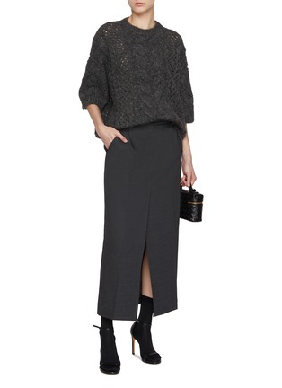 Figure View - Click To Enlarge - BRUNELLO CUCINELLI - Front Pleat Skirt