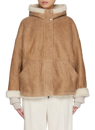 Main View - Click To Enlarge - BRUNELLO CUCINELLI - Hooded Reversible Shearling Jacket