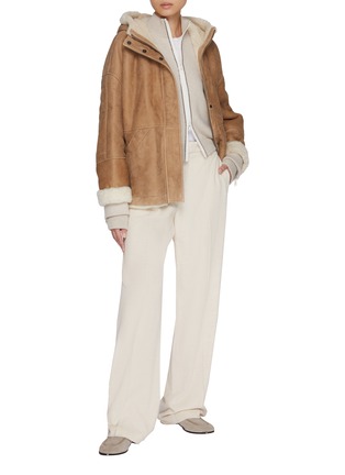 Figure View - Click To Enlarge - BRUNELLO CUCINELLI - Hooded Reversible Shearling Jacket