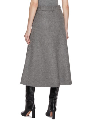 Back View - Click To Enlarge - BRUNELLO CUCINELLI - Double Faced Wool Midi Skirt