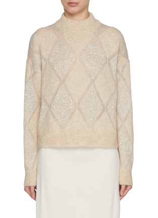 Main View - Click To Enlarge - BRUNELLO CUCINELLI - Sequin Argyle Sweater