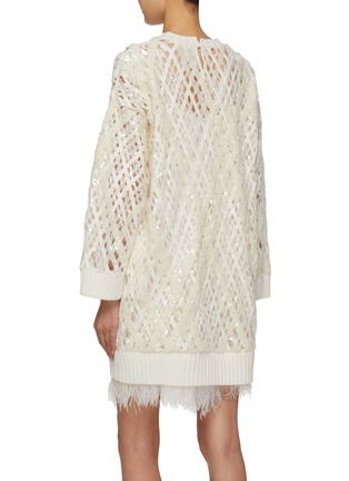 Back View - Click To Enlarge - BRUNELLO CUCINELLI - Sequin Argyle Cashmere Dress