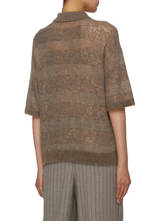 Back View - Click To Enlarge - BRUNELLO CUCINELLI - Striped Polo Shirt