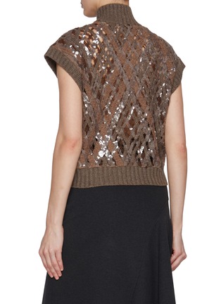 Back View - Click To Enlarge - BRUNELLO CUCINELLI - Opera Paillettes Cap Sleeves Cashmere Cardigan