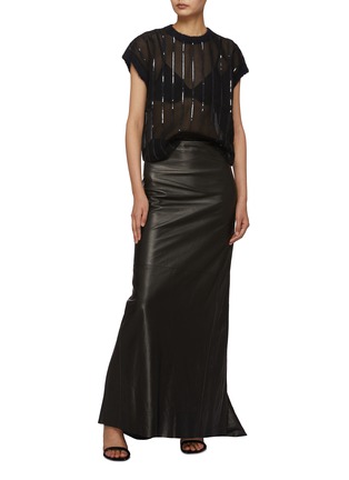 Figure View - Click To Enlarge - BRUNELLO CUCINELLI - Leather Mermaid Skirt