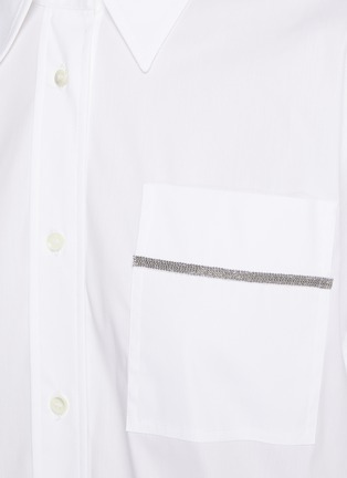  - BRUNELLO CUCINELLI - Monili Embellished Cotton Blend Poplin Shirt