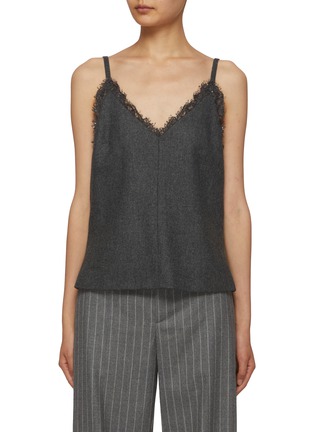 Main View - Click To Enlarge - BRUNELLO CUCINELLI - Lace Trim Flannel Cami Top