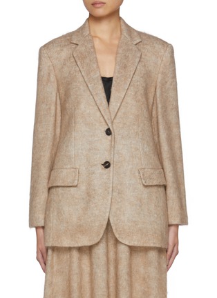 Main View - Click To Enlarge - BRUNELLO CUCINELLI - Notch Lapel Single Breasted Mohair Silk Blend Blazer