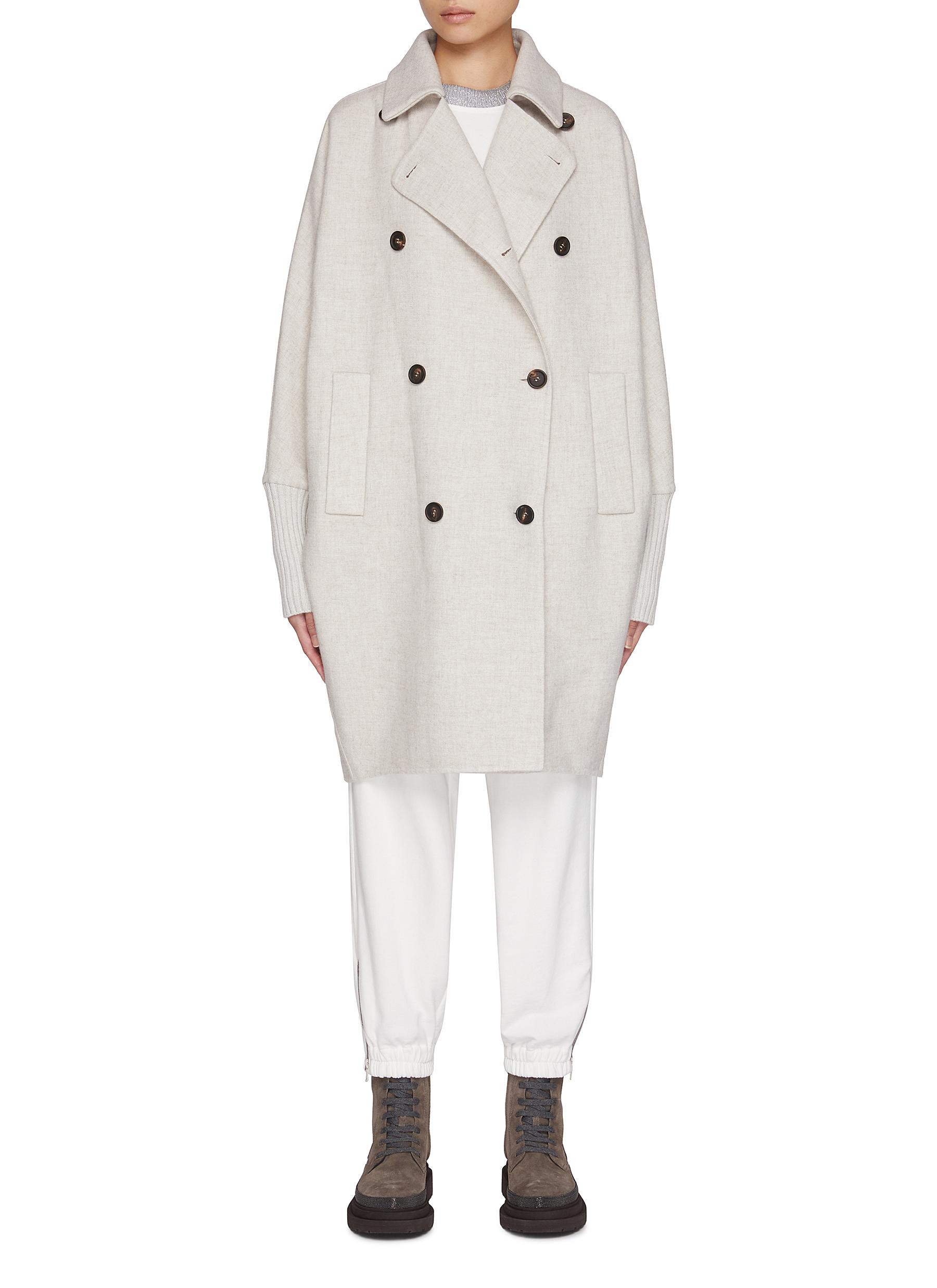 BRUNELLO CUCINELLI | Double Breasted Cashmere Cotton Coat | Women 