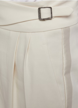  - BRUNELLO CUCINELLI - Buckled Waist Strap Pleated Cotton Trousers